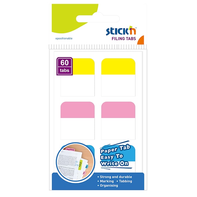 Produktbild 1 för Indexflikar 28x25 mm Papp Stick'n