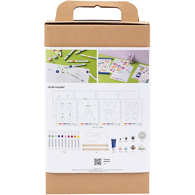 Produktbilde 2 for DIY Kit Fargelegging, Sommerfugl og robot, glade farger, 1 pk.