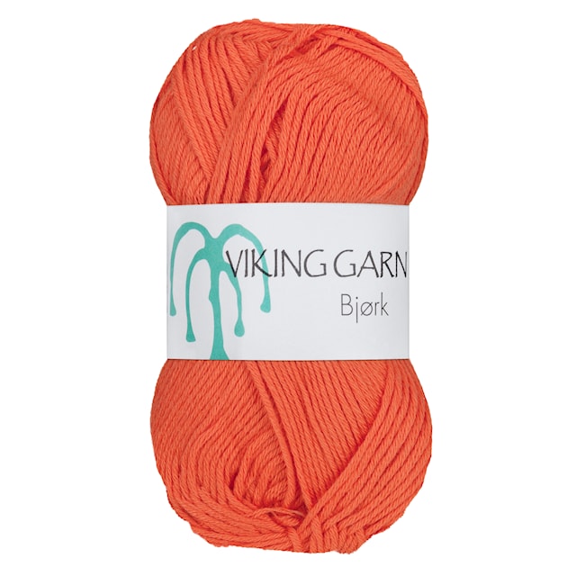 Bjørk Garn Bomullsmix 50 g Orange 551 Viking Garn