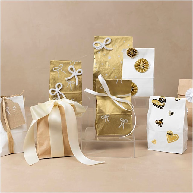 Produktbilde 2 for Papirpose, H: 27 cm, str. 9x15 cm, 46 g, hvit, 100 stk./ 1 pk.