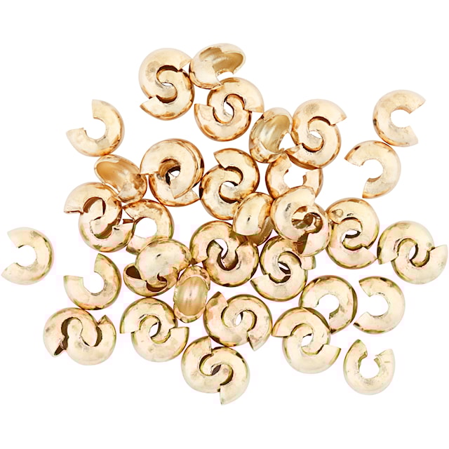 Produktbilde 2 for Knuteskjulere til elastikk, dia. 5 mm, forgylt, 50 stk./ 1 pk.