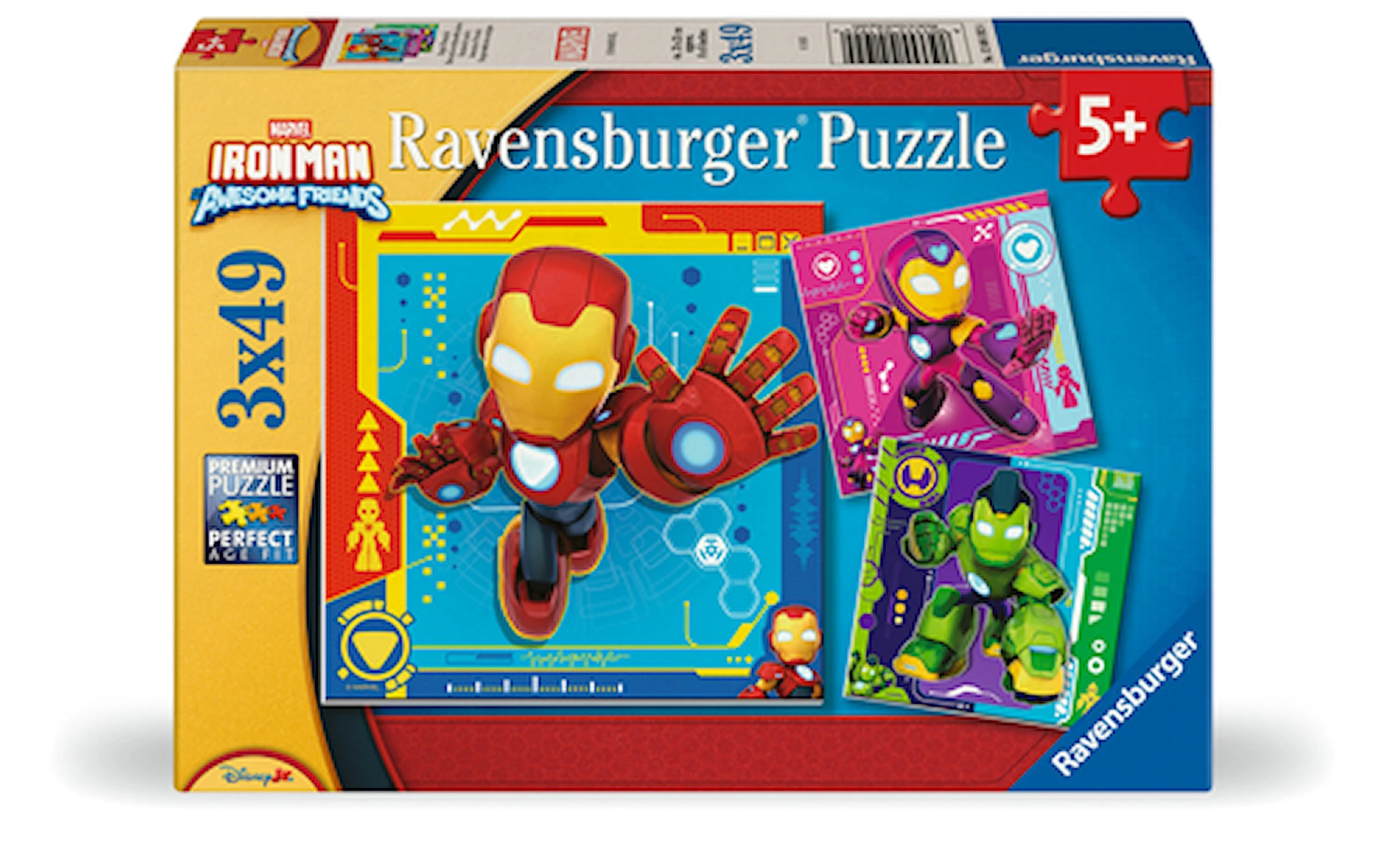 Produktbilde for Iron Man og hans fantastiske venner puslespill 3x49 brikker, Ravensburger