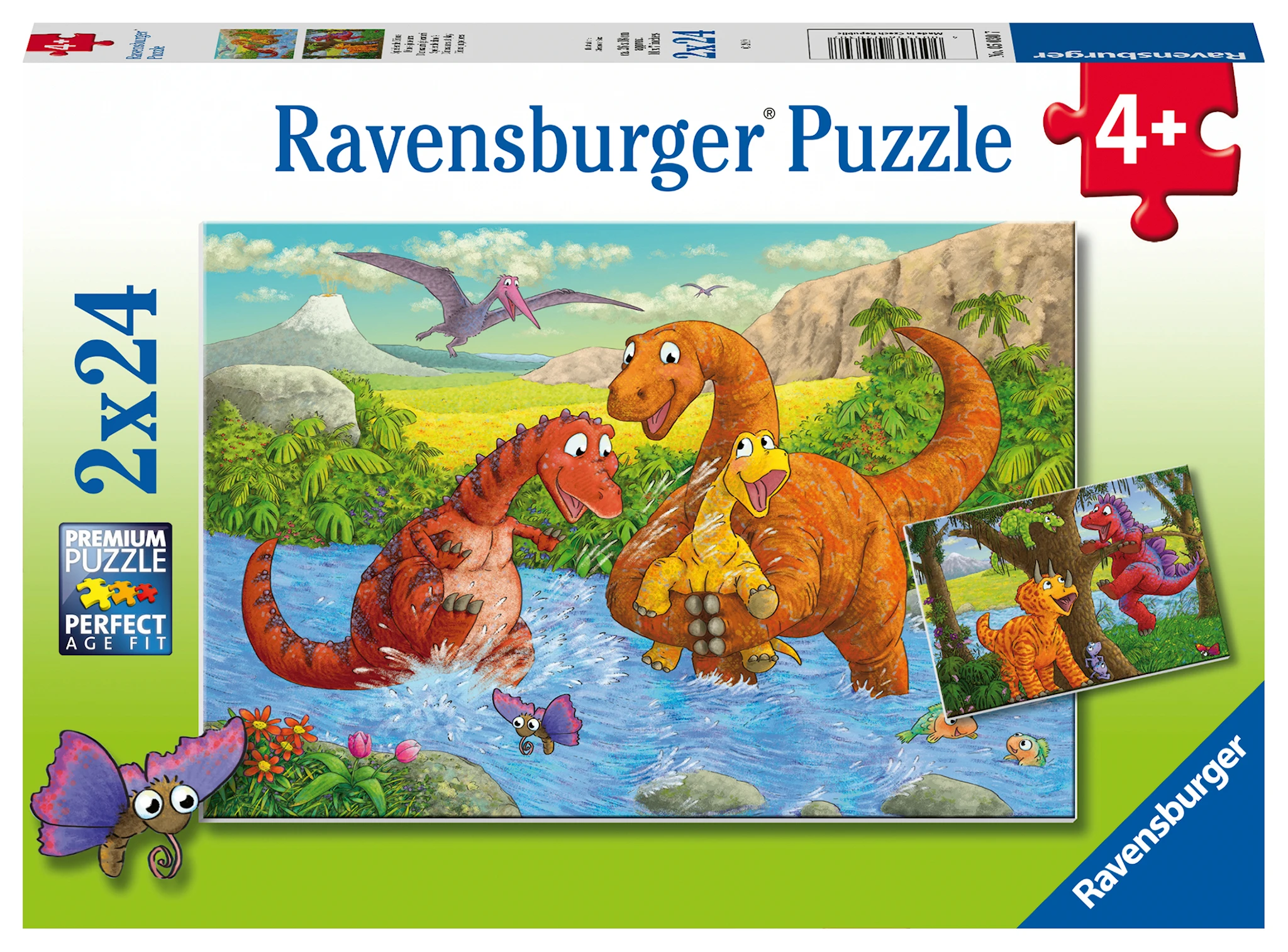 Produktbilde for Lekne dinosaurer Puslespill 2x24 brikker Ravensburger