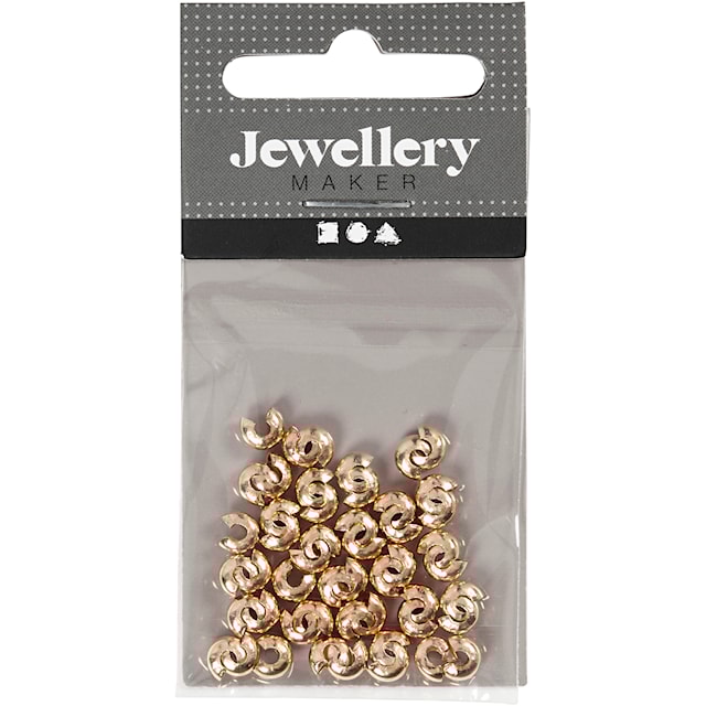 Produktbilde 4 for Knuteskjulere til elastikk, dia. 5 mm, forgylt, 50 stk./ 1 pk.