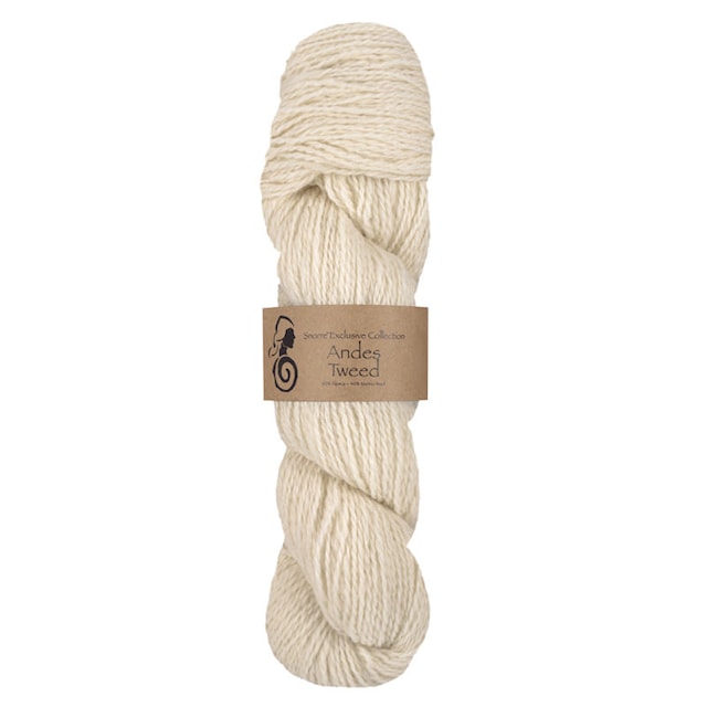 Andes Tweed  Alpaca, ull 50 gr Hvit 200, Viking Snorre