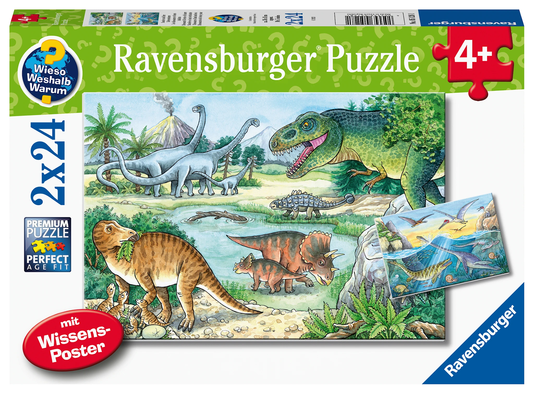 Produktbild för Dinosaurier och deras liv Pussel 2x24 bitar Ravensburger