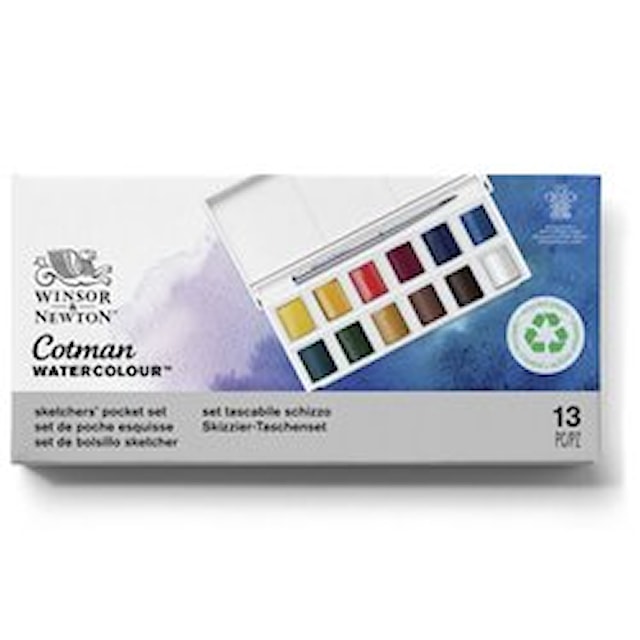 Tuotekuva 3 - Akvarellivärit Cotman Taskurasia 12 1/2-värinappia Winsor & Newton