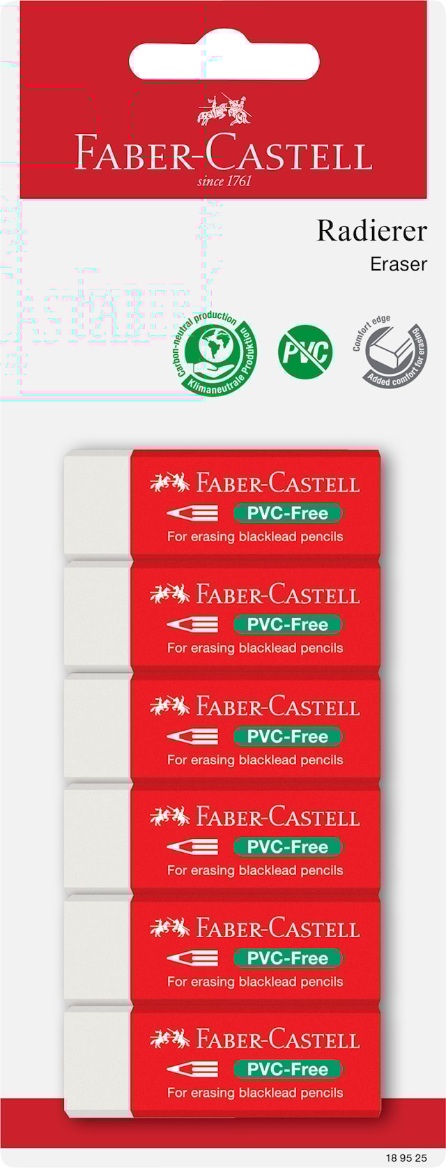 Suddgummi PVC-free 6-pack Faber-Castell