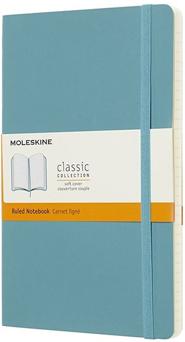 Produktbild 1 för Anteckningsbok Classic Soft Linjerad Large Reef Blue Moleskine