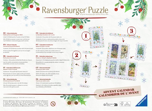 Produktbilde 4 for Adventskalenderpuslespill 24x54 brikker Ravenburger 2025