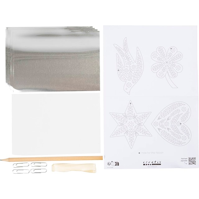Produktbilde 4 for Mini DIY Kit Dekorasjon, Julepynt, sølv metall, 1 pk.