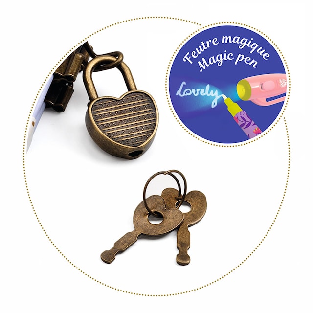 Produktbild 2 för Hemlig Dagbok Melissa Med Hänglås Och Penna Med Osynligt Bläck Djeco