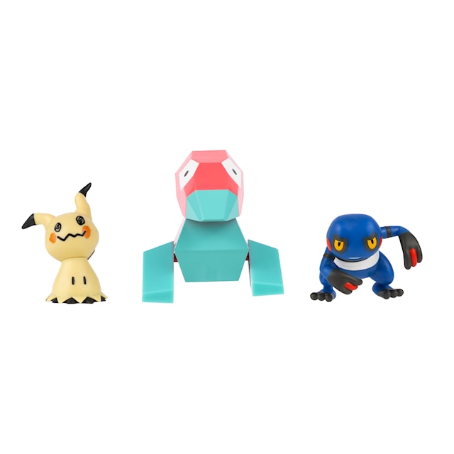 Tuotekuva 1 - Mimikyu/Porygon/Croagun-figuurit, 3 pakkaus Pokémon