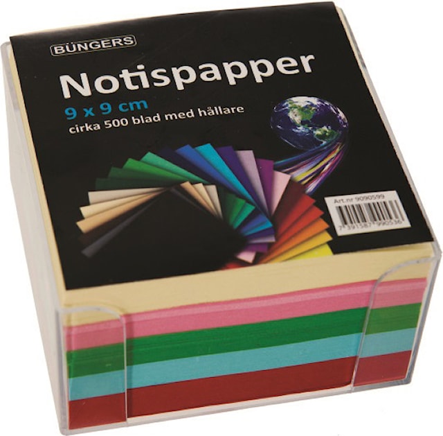 Muistilapputeline lajitelmapapereilla 90x90 mm 500-pack Büngers