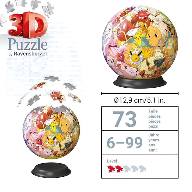 Tuotekuva 6 - 3D-palapelit Pokémon Monihahmo 72 palaa, Ravensburger