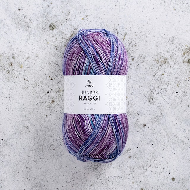 Produktbild 1 för Junior Raggi Garn Ullmix 100 g Purple Haze Pancakes 459 Järbo