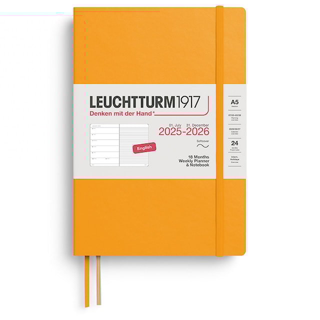 Kalender A5 18m 25–26 Ukentlig Planlegger/Notatbok Soft Rising Sun Leuchtturm1917