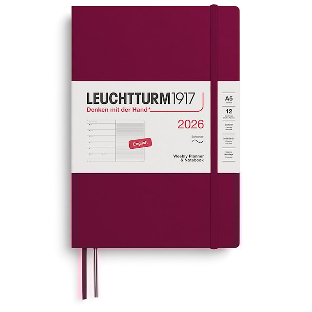 Weekly Planner & Notebook 2026 A5 Soft Port Red Leuchtturm1917
