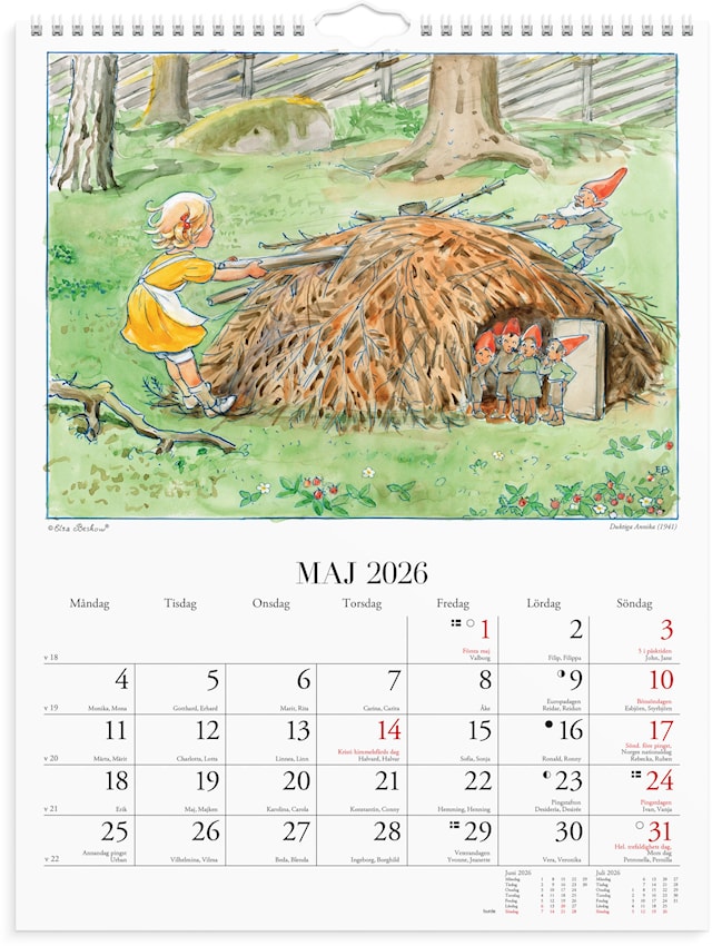 Produktbilde 2 for Väggkalender 2026 Elsa Beskow 295x390 mm Burde
