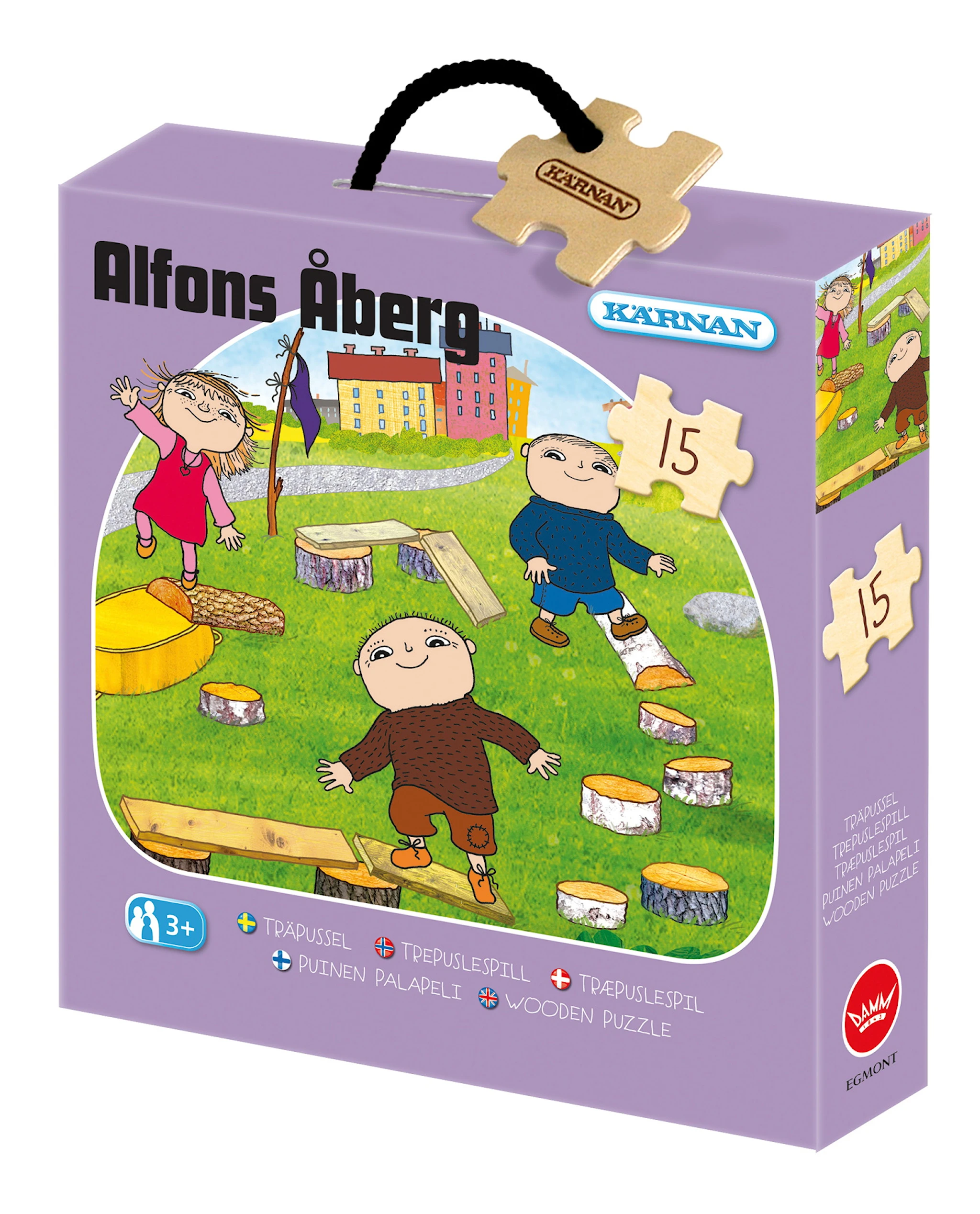 Produktbilde for Trepuslespill Albert Åberg 15 brikker, Kärnan