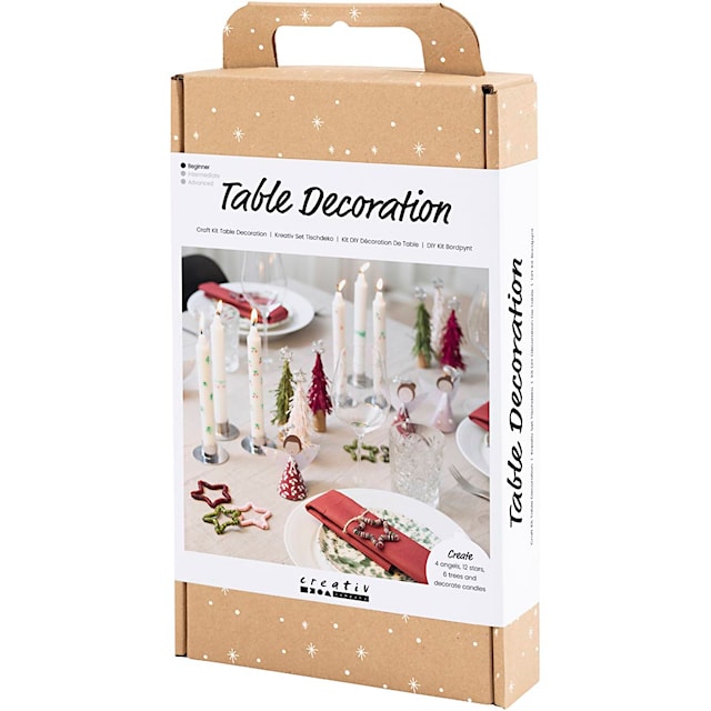 Produktbilde 3 for DIY Kit Borddekorasjoner, Engler, juletrær, stjerner, ass. farger, 1 pk.