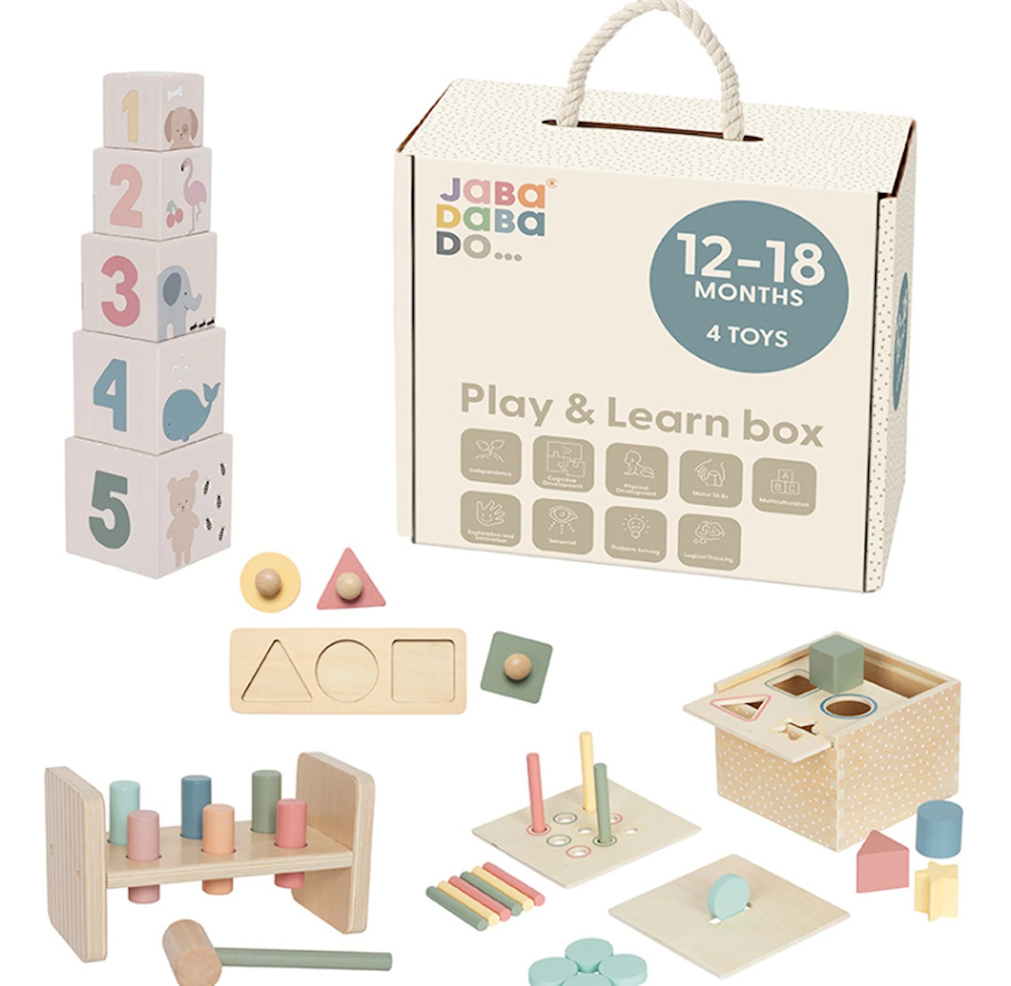 Produktbilde for Lek og lær boks 12-18 måneder Jabadabado