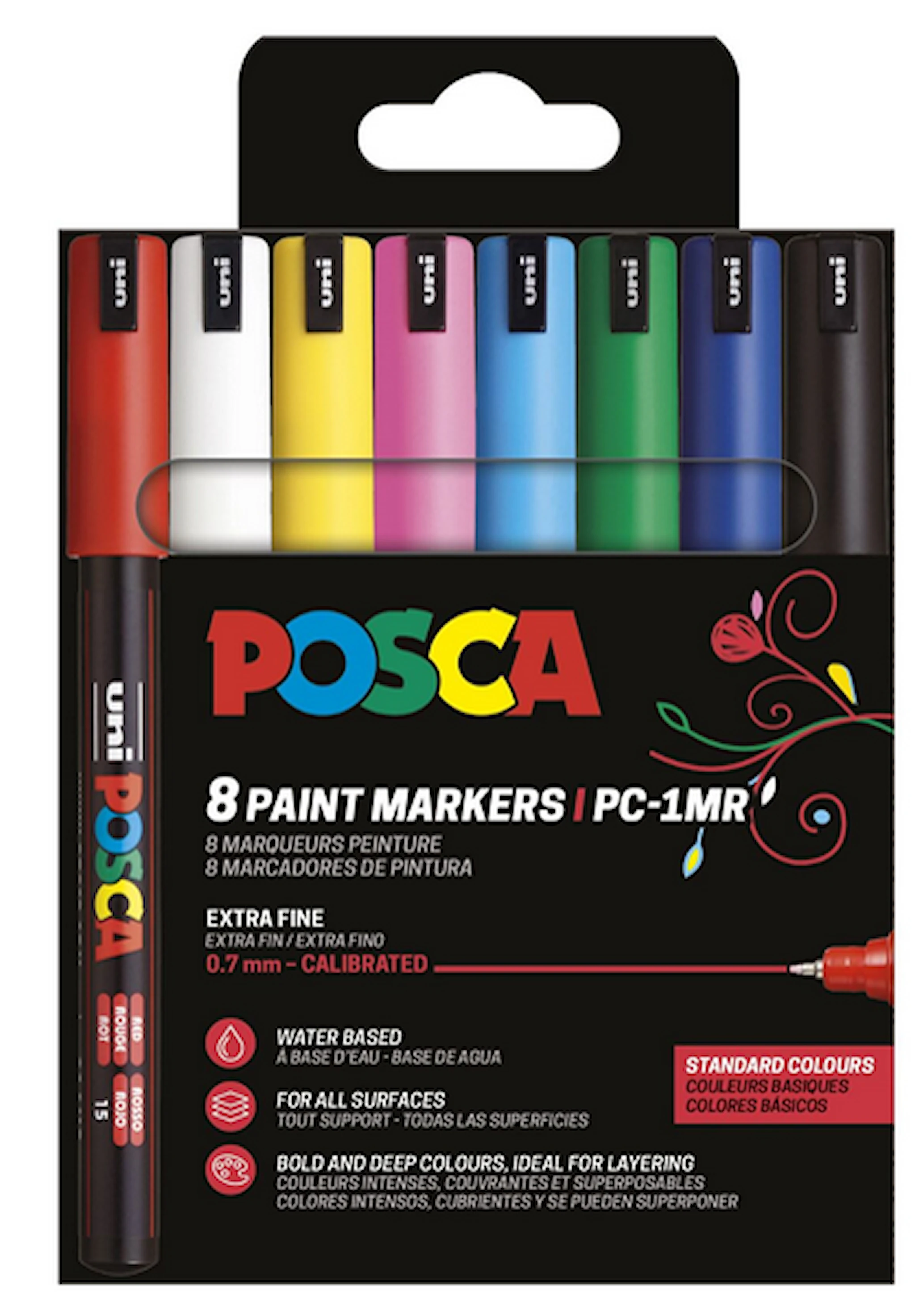 Produktbild för Posca Marker Set 8-p basfärger