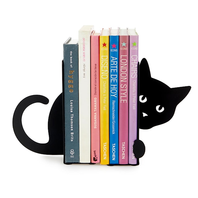 Tuotekuva 2 - Bookend Hidden Cat Black Metallia Balvi