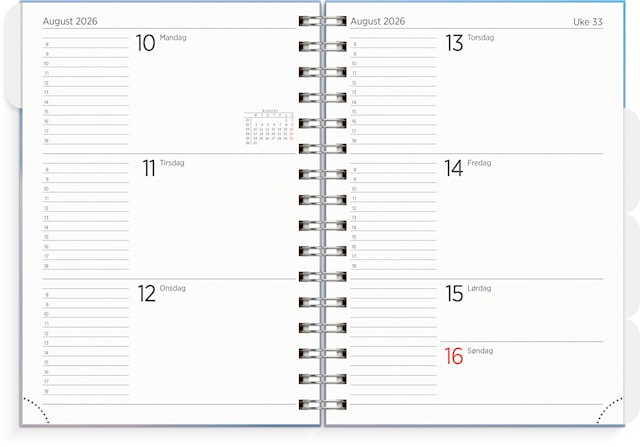 Produktbilde 2 for Organizer og Notes 2026 A5 Waves GRIEG