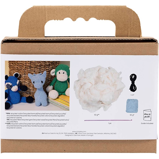Produktbild 2 för DIY Kit Amigurumi Giraff ljusblå 1 förp