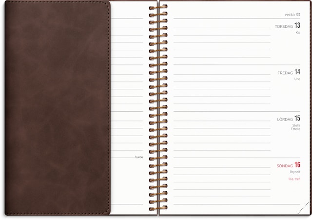 Produktbilde 3 for Kalender 2026 A6 Senator Twist Brun Burde