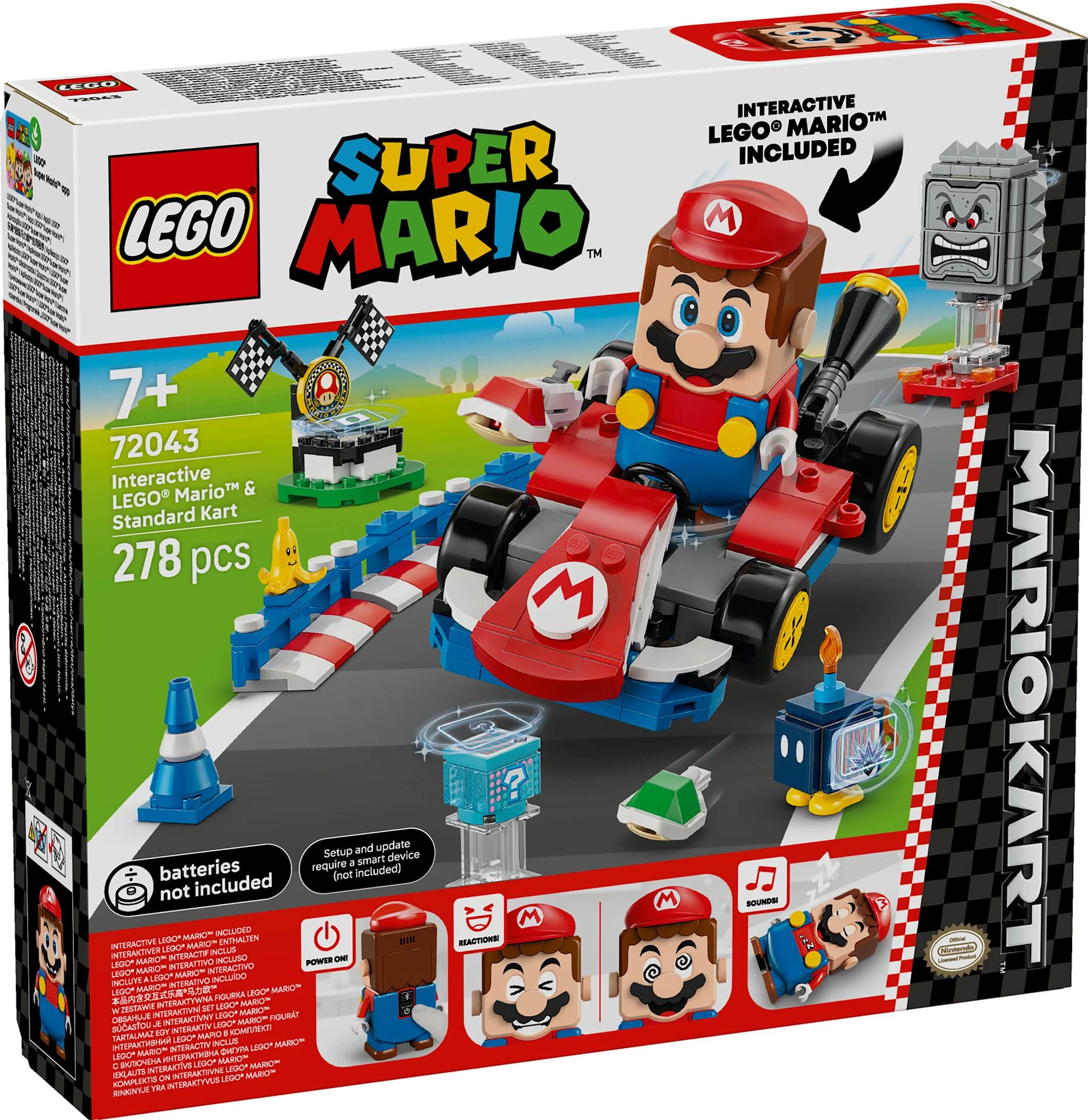 Produktbild för Mario Kart™ – Interaktiv LEGO® Mario™ & Standard Kart LEGO® Super Mario (72043)