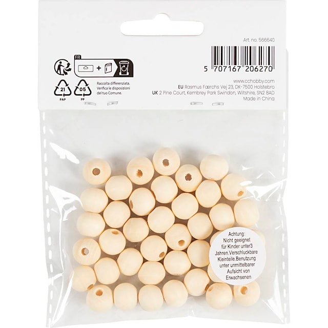 Produktbilde 4 for Treperle, dia. 10 mm, hullstr. 2,5 mm, 40 stk./ 1 pk.