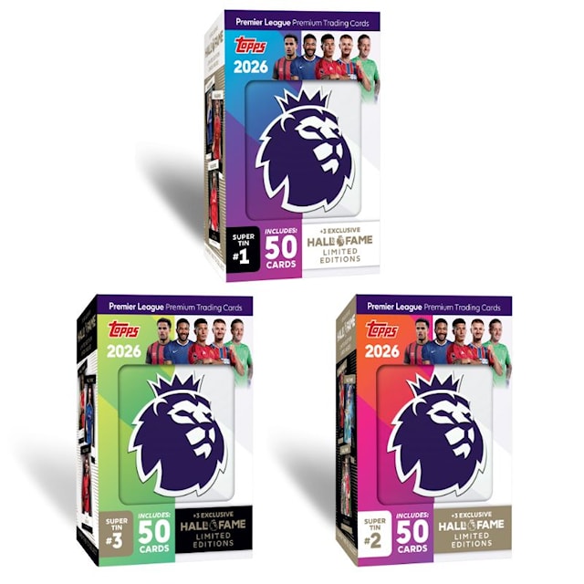 Produktbild 1 för Premier League Super Tin 25/26 Fotbollskort Topps