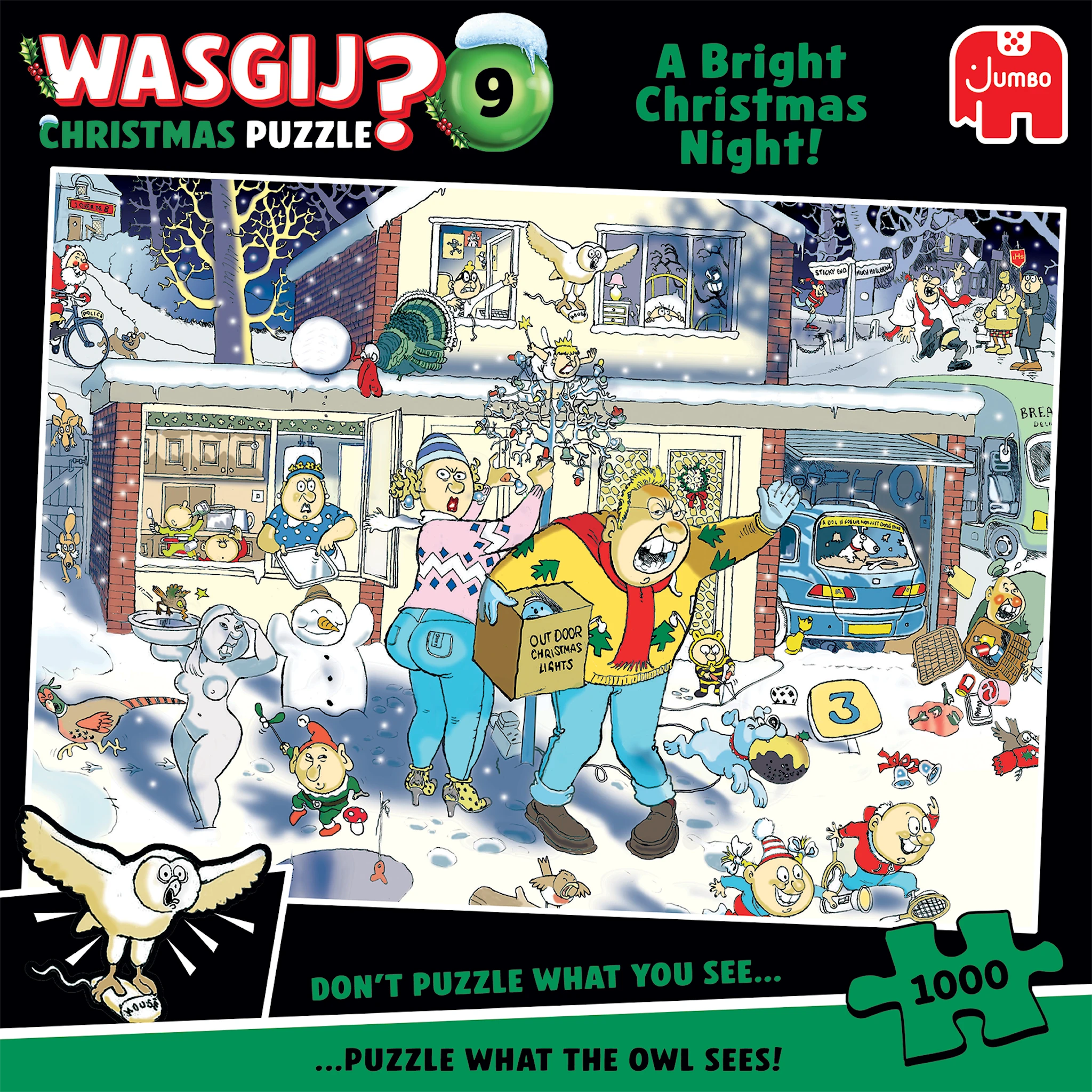 Produktbilde for Wasgij Christmas 9 - A Bright Christmas Night! Puslespill 1000 brikker