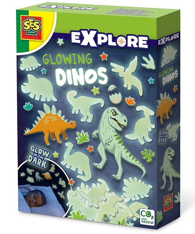 Produktbild 1 för Dinosaurier Självlysande väggdekoration SES Creative