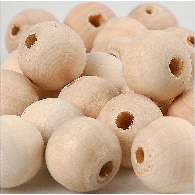 Produktbild 1 för Träpärlor 15 mm 20-pack