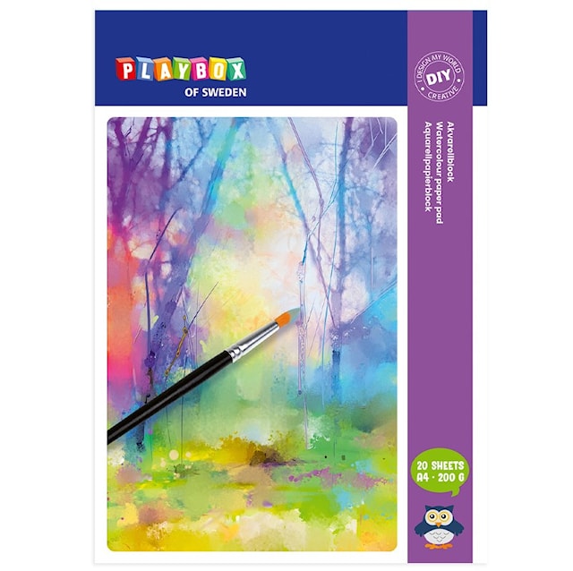 Vesivärilehtiö A4 200 g 20 arkkia Playbox