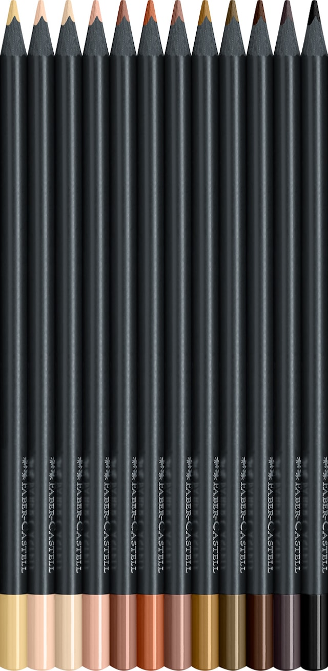 Tuotekuva 8 - Black Edition ihonsävyiset värikynät 12 kpl, Faber-Castell