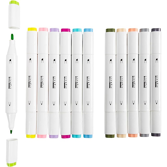 Produktbild 7 för Markers Illustration Pastell Dubbelspets 12-pack Creativ Company