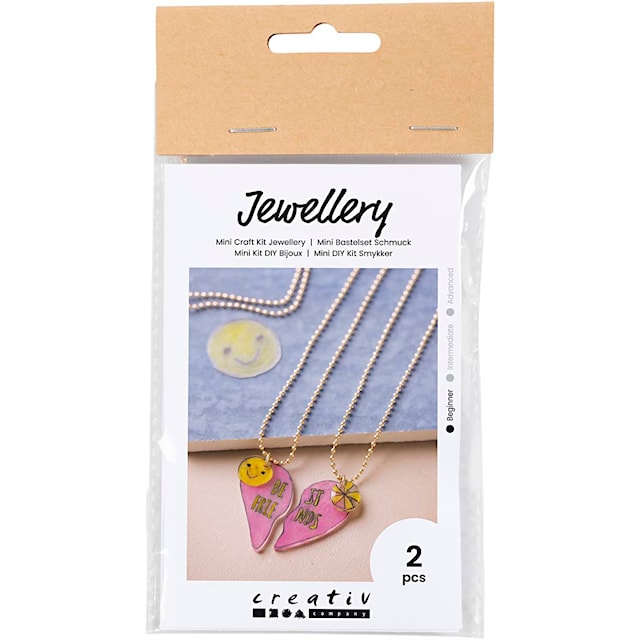 Produktbilde 2 for Mini DIY Kit Smykker, Vennskapshalskjeder i krympeplast, 1 pk.