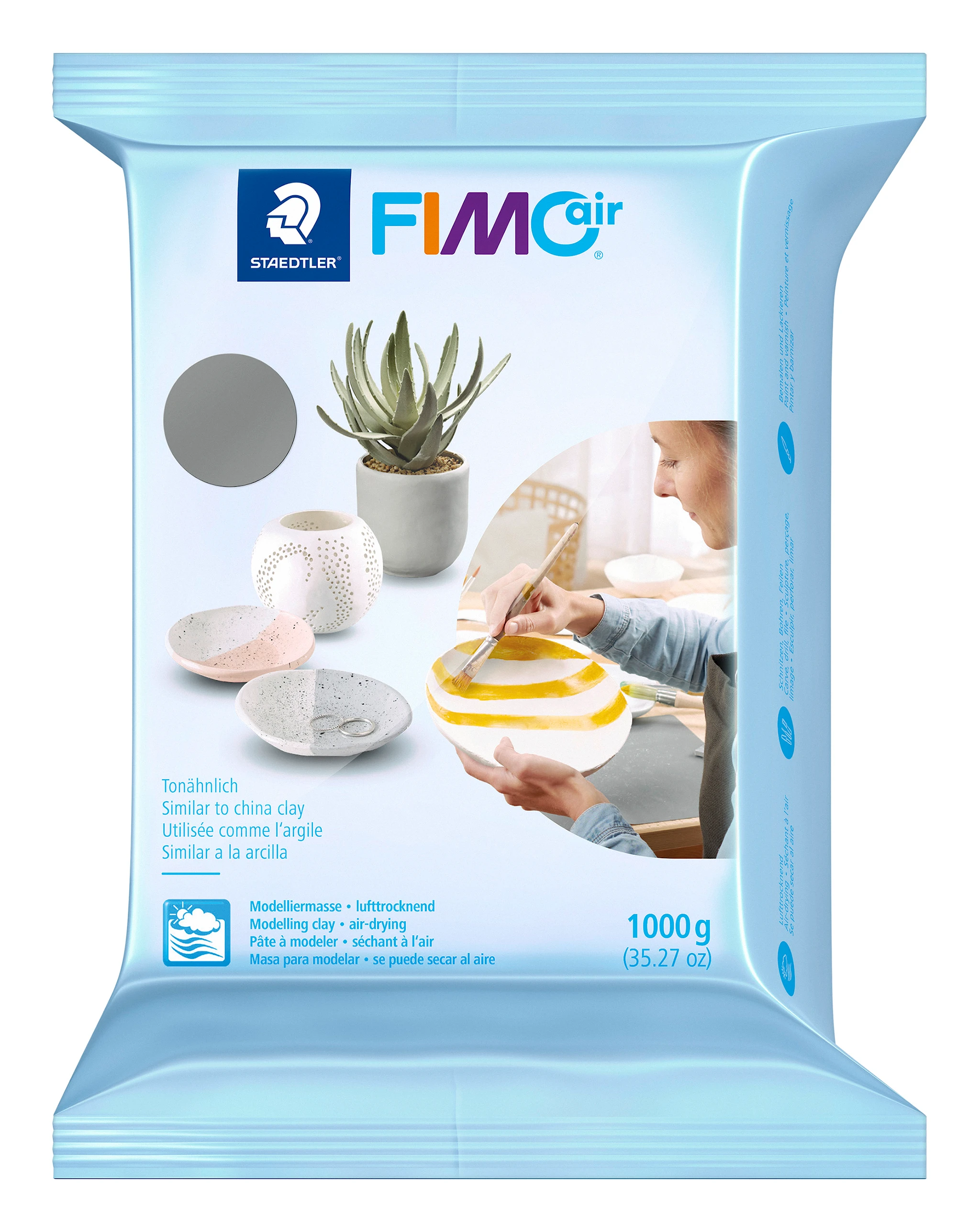 Tuotekuva ille Fimo Air Muovailuvaha Ilmakuivuva Harmaa 1000g Staedtler