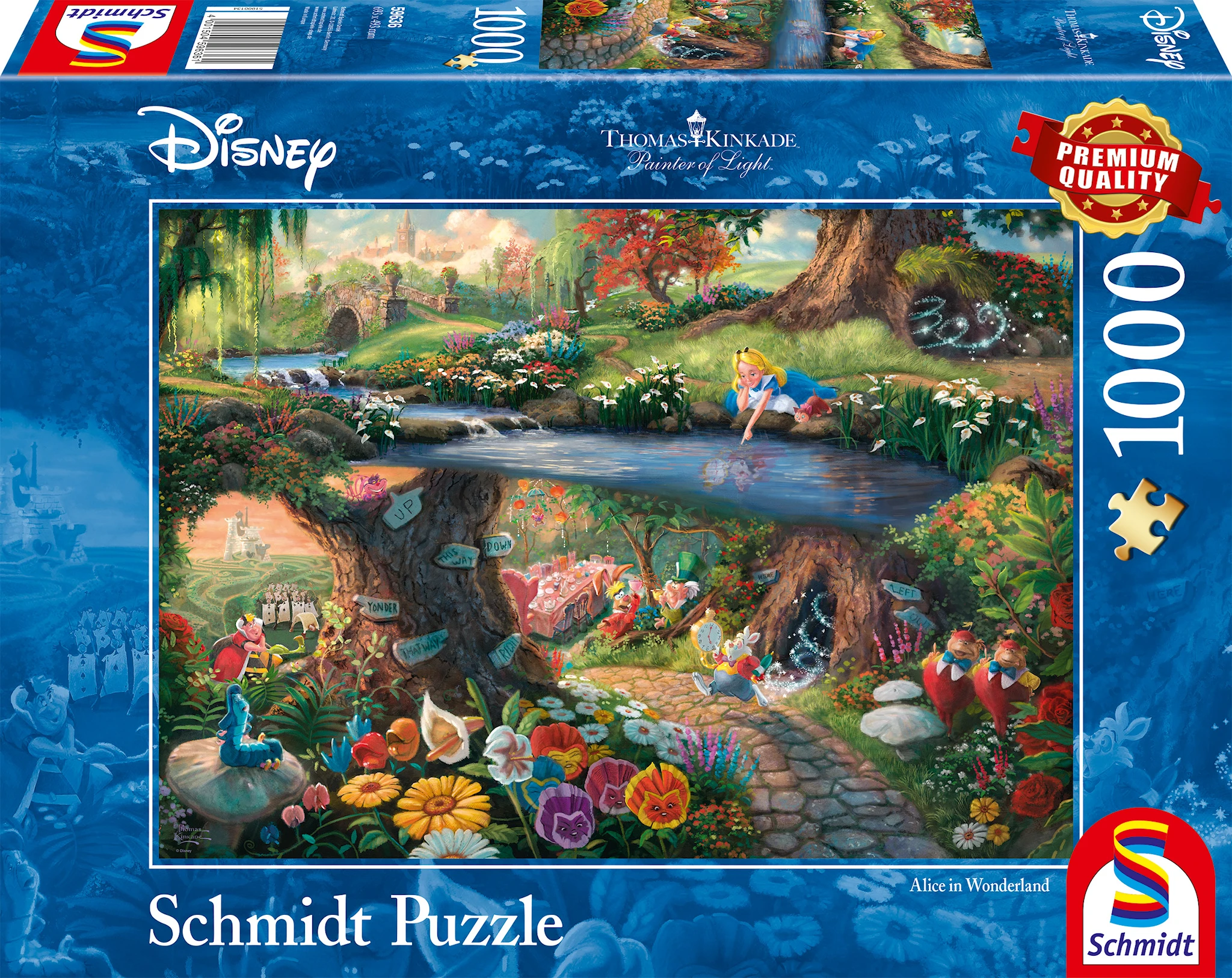Produktbild för Disney Alice In Wonderland Thomas Kinkade Pussel 1000 bitar Schmidt