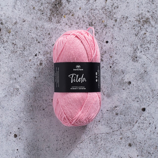 Tilda Garn Bomullsmix 50 g ljusrosa 41 Svarta Fåret