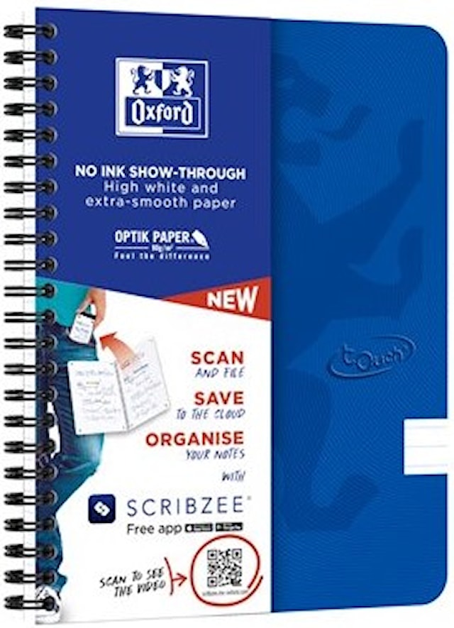 Produktbild 1 för Kollegieblock Touch A5+ Linjerad Blå Oxford