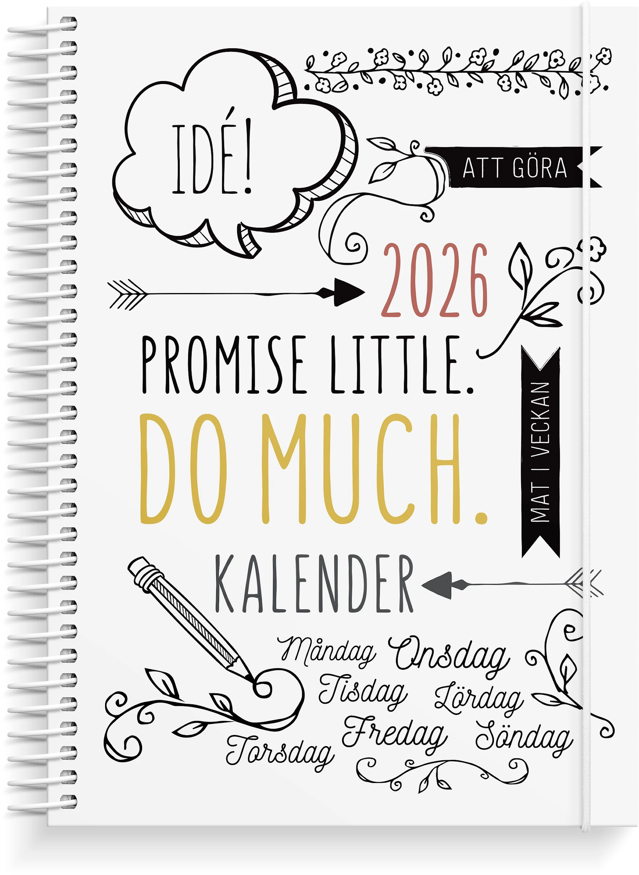 Produktbild för Kalender 2026 A5 Doodle Burde