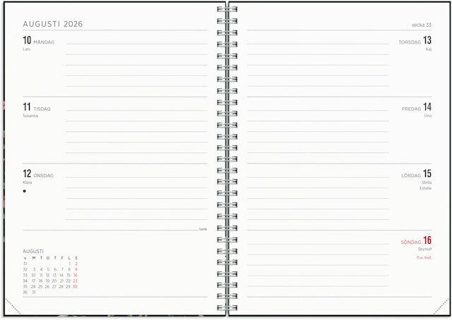 Produktbild 2 för Kalender 2026 A5 Senator Story Blomma Burde
