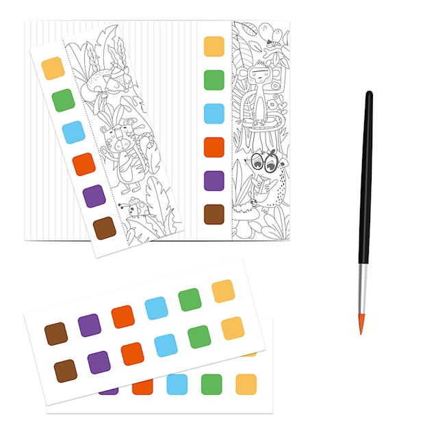 Tuotekuva 5 - Värityskirja Eläimet Värit & Sivellin mierEdu