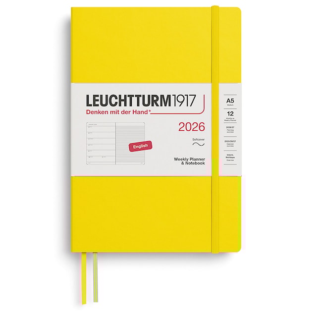 Weekly Planner & Notebook 2026 A5 Soft Lemon Leuchtturm1917