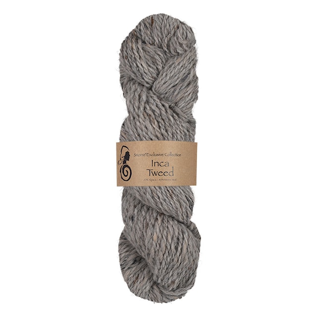 Inca Tweed  Alpacka, ull 50 gr Ljusgrå 113, Viking Snorre